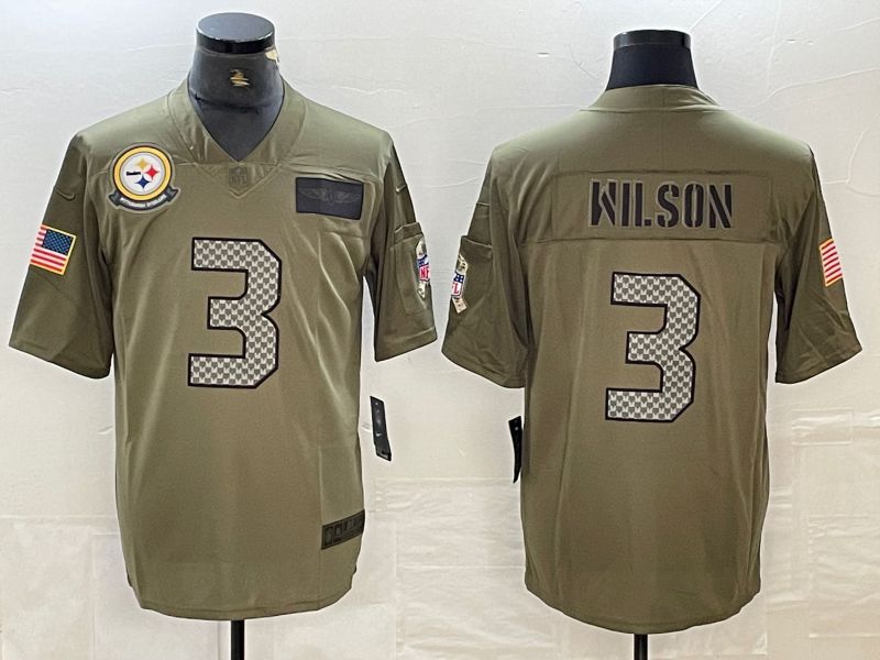 Men Pittsburgh Steelers 3 Wilson 2024 Nike Green Limited NFL Jersey style 1